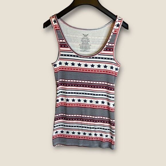 5 for $25🔥Large (12-14) Faded Glory Must Have Red, White & Blue Tank Top - Picture 1 of 4